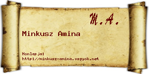 Minkusz Amina névjegykártya